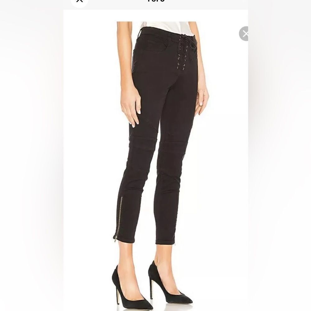 Joie Adorea Ankle Zip Lace Up Ankle Pants Caviar Size 26